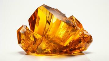 Photo of Citrine isolated on white background. Generative AI