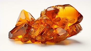 Photo of Amber isolated on white background. Generative AI