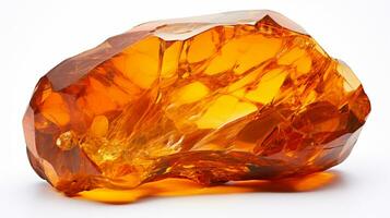 Photo of Amber isolated on white background. Generative AI