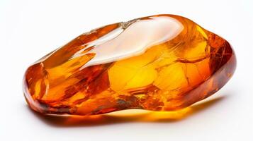 Photo of Amber isolated on white background. Generative AI