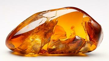 Photo of Amber isolated on white background. Generative AI