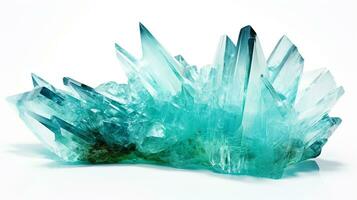 Photo of Aquamarine isolated on white background. Generative AI