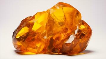 Photo of Amber isolated on white background. Generative AI