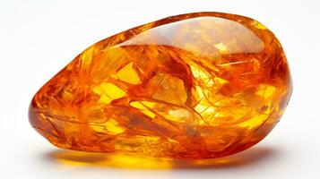 Photo of Amber isolated on white background. Generative AI