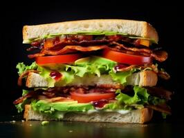 Vegetarian sandwich on isolated background AI Generative photo