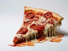 Pizza slices with tomato sauce on a white background AI Generative photo