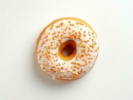 Tasty doughnut on white background AI Generative photo