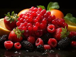 Healthy fresh fruit AI Generative photo