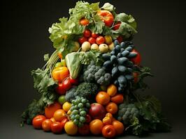 Bunch of vegetables on a white background AI Generative photo