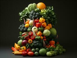 Bunch of vegetables on a white background AI Generative photo