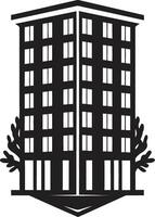 Glass Towers in Shadows Vector Cityscape Architectural Monoliths Onyx Building Vector