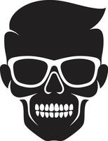 Funky Rhythms A Cool Black Skull Vector Monochromatic Attitude Funky Skullhead Mastery