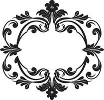 Sovereign Petals Monochrome Flourish Fit for Royalty Luxuriant Garden Black Vector of Royal Decorative Design