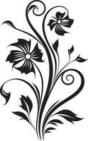 Opulent Shadowy Petals Midnight Serenade in Florals vector