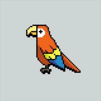 Pixel art illustration Parrot. Pixelated Parrot. Parrot bird pixelated for the pixel art game and icon for website and video game. old school retro. vector