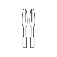 Hand drawn Kids drawing Cartoon Vector illustration wooden mini fork Isolated in doodle style