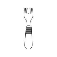 Hand drawn Kids drawing Cartoon Vector illustration toddler fork Isolated in doodle style