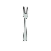 Kids drawing Cartoon Vector illustration dining fork Isolated in doodle style