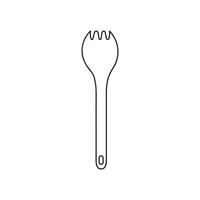Hand drawn Kids drawing Cartoon Vector illustration titanium fork Isolated in doodle style