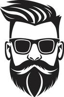 Urban Wanderer Black Vector Art Celebrating Bearded Eccentricity Alternative Trends Monochrome Vector Depiction of Artistic Flair