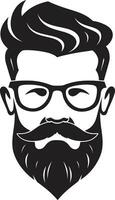 bigotudo disidente monocromo vector Arte celebrando indie vibraciones retro resurgimiento negro vector retrato de hipster elegante