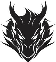 Mythical Power Monochrome Vector Charm of the Dragon Monstrous Glory Black Dragons Fiery Flair in Vector