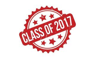 Class of 2017 rubber grunge stamp seal vector