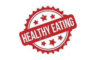 Red Healthy Eating Rubber Stamp Seal Vector