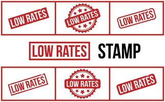 Low Rates Rubber Stamp Set Vector