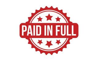 Paid In Full rubber grunge stamp seal vector