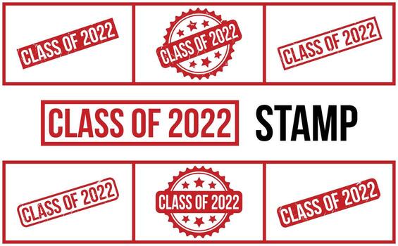 clase de 2022 caucho sello conjunto vector