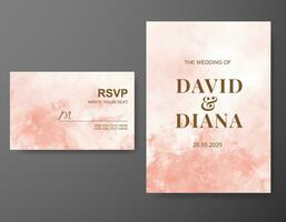 Wedding invitation with abstract watercolor background vector