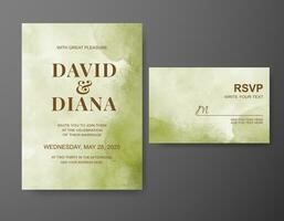 Wedding invitation with abstract watercolor background vector