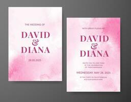 Wedding invitation with abstract watercolor background vector