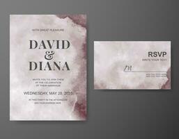 Wedding invitation with abstract watercolor background vector