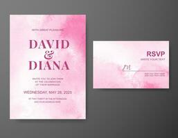 Wedding invitation with abstract watercolor background vector