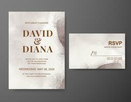 Wedding invitation with abstract watercolor background vector