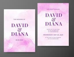 Wedding invitation with abstract watercolor background vector