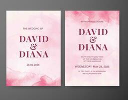 Wedding invitation with abstract watercolor background vector