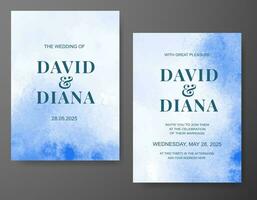 Wedding invitation with abstract watercolor background vector