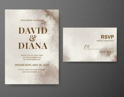 Wedding invitation with abstract watercolor background vector