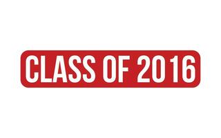 Red Class of 2016 Rubber Stamp Seal Vector