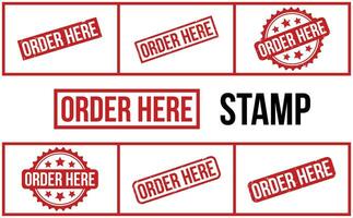 Order Here Rubber Stamp Set Vector