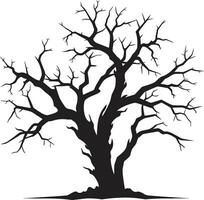 Echoes of Solitude Monochromatic Tribute to a Lifeless Tree Resilience in Silence Black Vector Farewell to Natures End