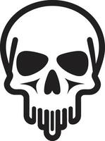 Elegant Revolution Groovy Vector Skullhead in Black Slick and Cool Funky Monochrome Skullhead Artistry