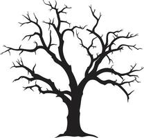 Silent Solitude A Dead Trees Legacy in Black Vector Natures Farewell Monochromatic Depiction of a Lifeless Tree