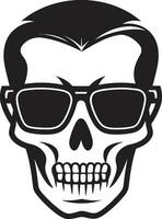 Slick Serenade Funky Monochrome Skullhead Elegance Cool Couture Black and Stylish Skull Vector