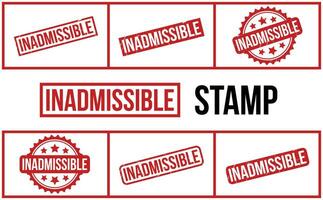 Inadmissible Rubber Stamp Set Vector