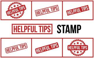 Helpful Tips rubber grunge stamp set vector