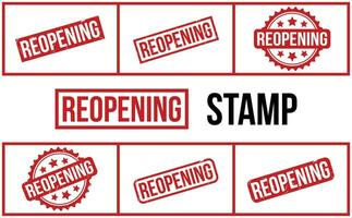 Reopening Rubber Stamp Set Vector